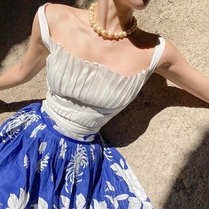 Pearl silk vintage style tank top